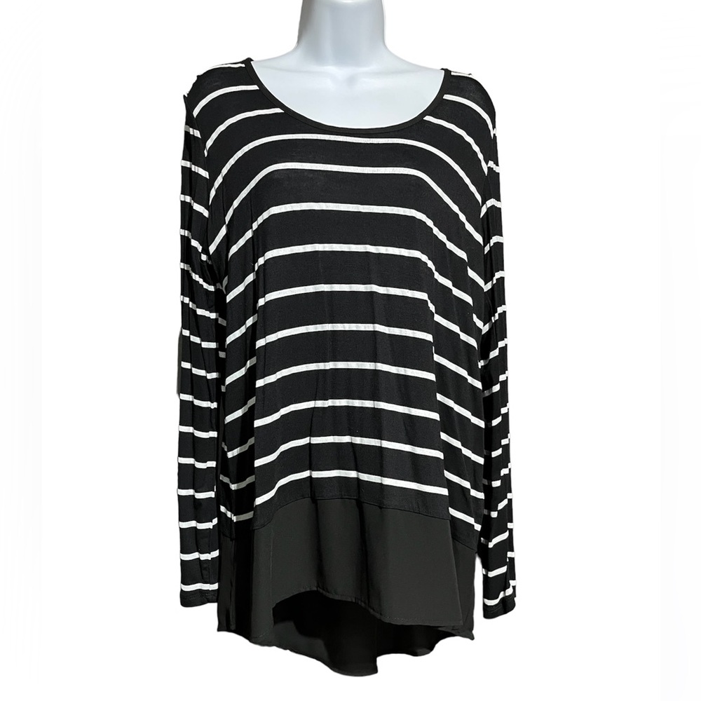 ✨Fifth Sun Black Stripe Top W/Sheer Bottom. Great condition